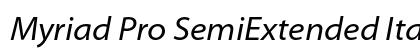 Myriad Pro SemiExtended Italic Preview