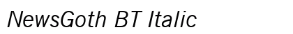 NewsGoth BT Italic Preview
