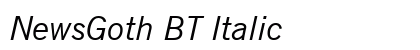 NewsGoth BT Italic Preview