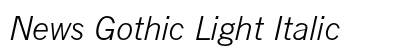 News Gothic Light Italic Preview