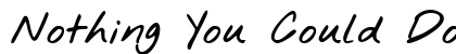 Nothing You Could Do Bold Bold preview
