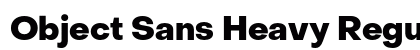 Object Sans Heavy Regular Preview