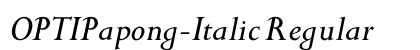 OPTIPapong-Italic Regular preview