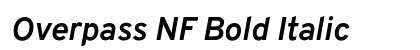Overpass NF Bold Italic Preview
