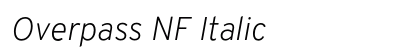 Overpass NF Italic Preview