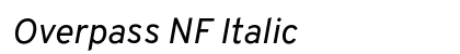 Overpass NF Italic Preview