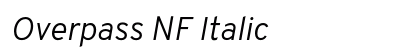 Overpass NF Italic Preview