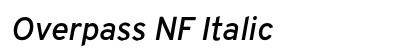 Overpass NF Italic Preview