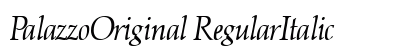 PalazzoOriginal RegularItalic Font