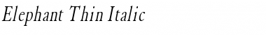 Elephant Thin Italic Font