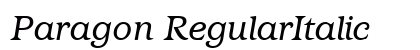 Paragon RegularItalic Preview