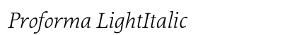 Proforma LightItalic Preview