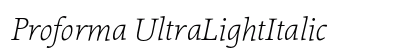 Proforma UltraLightItalic Preview