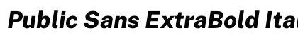 Public Sans ExtraBold Italic preview