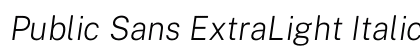 Public Sans ExtraLight Italic preview