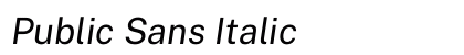 Public Sans Italic preview