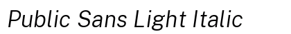 Public Sans Light Italic preview