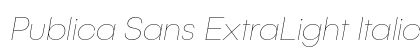 Publica Sans ExtraLight Italic preview
