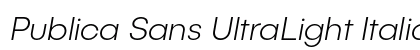 Publica Sans UltraLight Italic preview
