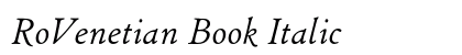 RoVenetian Book Italic Preview