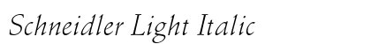 Schneidler Light Italic Preview