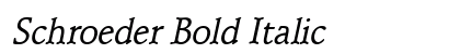 Schroeder Bold Italic Preview