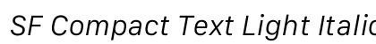 SF Compact Text Light Italic Preview