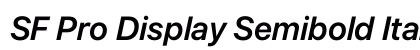 SF Pro Display Semibold Italic Preview