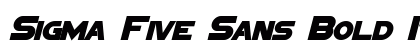 Sigma Five Sans Bold Italic Preview