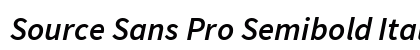 Source Sans Pro Semibold Italic Preview