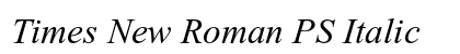 Times New Roman PS Italic Preview