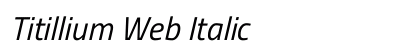 Titillium Web Italic preview