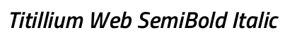 Titillium Web SemiBold Italic Preview