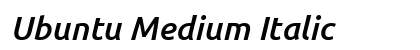 Ubuntu Medium Italic Font