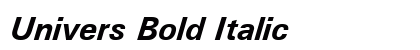 Univers Bold Italic Preview