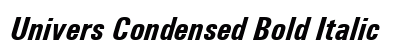 Univers Condensed Bold Italic Preview