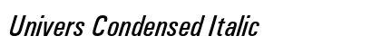 Univers Condensed Italic Preview