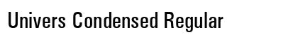 Univers Condensed Regular Preview