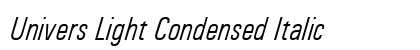 Univers Light Condensed Italic Preview