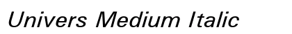 Univers Medium Italic Preview