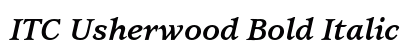 ITC Usherwood Bold Italic Preview