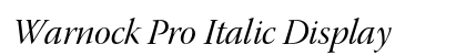 Warnock Pro Italic Display preview