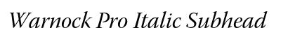 Warnock Pro Italic Subhead Preview