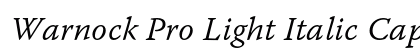 Warnock Pro Light Italic Caption preview