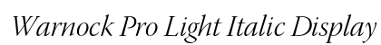 Warnock Pro Light Italic Display Preview
