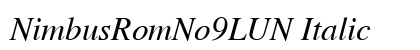 NimbusRomNo9LUN Italic preview