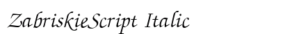 ZabriskieScript Italic Preview