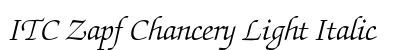 ITC Zapf Chancery Light Italic Font