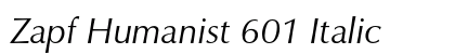 Zapf Humanist 601 Italic Preview
