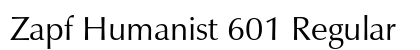 Zapf Humanist 601 Regular Preview